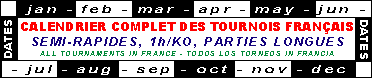 Calendrier complet des tournois en France